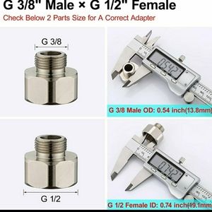 Water Hose Adapter, G 1/2" Female to G 3/8" Male